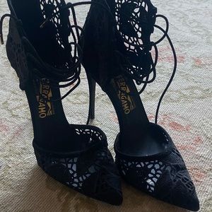 Black Salvatore Ferragamo heels